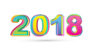 Mutlu yeni yıl 2018 metin tasarlamak vektör