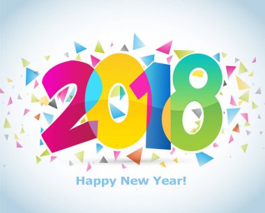 Mutlu yeni yıl 2018 metin tasarlamak vektör
