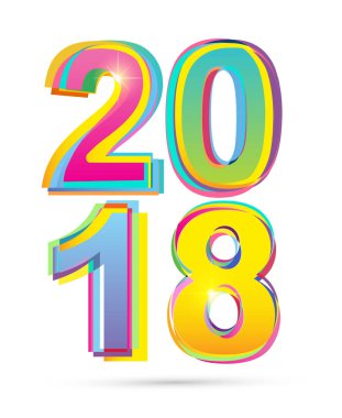 Mutlu yeni yıl 2018 metin tasarlamak vektör