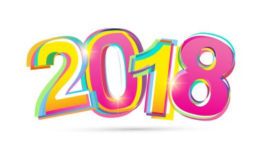 Mutlu yeni yıl 2018 metin tasarlamak vektör