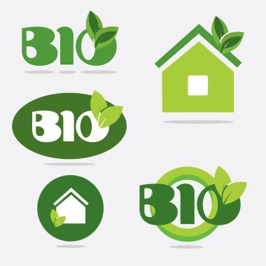 Eco, çevre dostu ve ekolojik kümesi Icon set