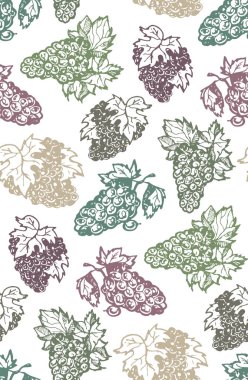 Elle çizilmiş doodle üzüm desen