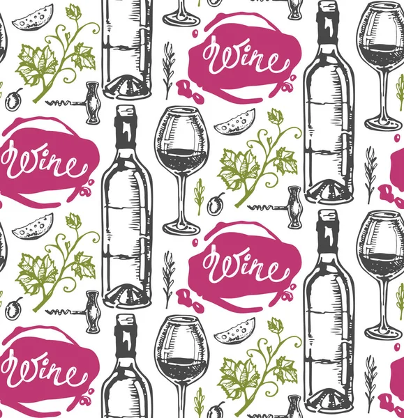 Elle çizilmiş doodle şarap koleksiyonu. Üzüm ve peynir