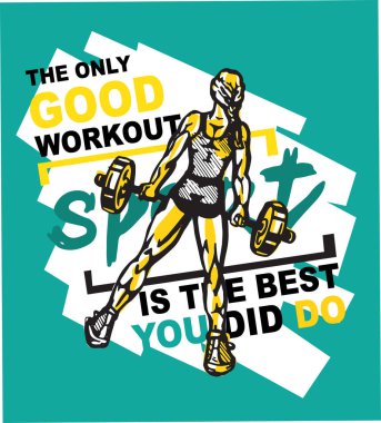 Egzersiz jimnastik salonu fitness vücut geliştirme motivasyon konsept tasarımı