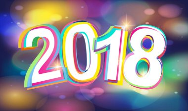 Mutlu yeni yıl 2018 metin tasarlamak vektör