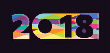 Mutlu yeni yıl 2018 metin tasarlamak vektör