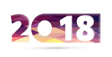 Mutlu yeni yıl 2018 metin tasarlamak vektör