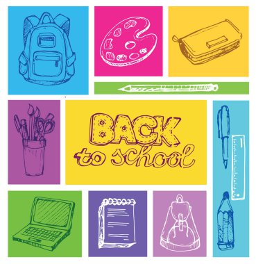 Yönetim Kurulu vektör çizim manga. Geri okula büyük kümesi doodles. Elle mürekkeple çizilmiş. Vektör çizim. Serbest çizim okul öğeleri. Okula dönüş. 