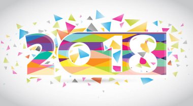 Mutlu yeni yıl 2018 metin tasarlamak vektör