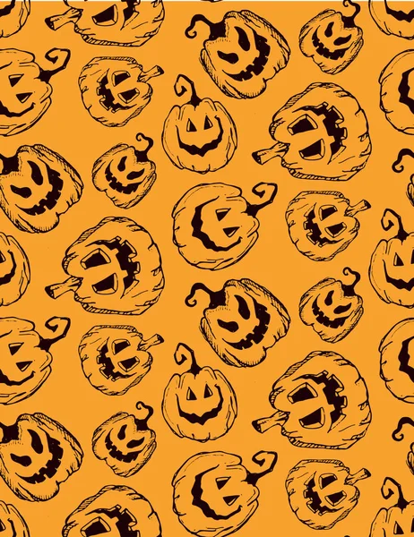 Halloween color seamless background with pumpkin. Vector Retro pattern. — Stock Vector