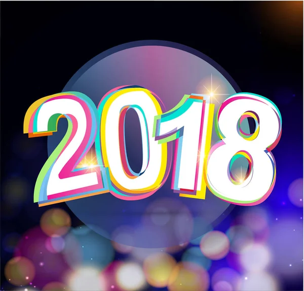 Mutlu yeni yıl 2018 metin tasarlamak vektör