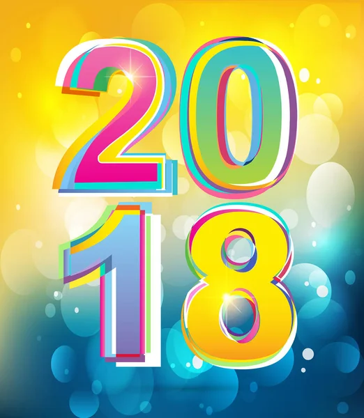 Mutlu yeni yıl 2018 metin tasarlamak vektör