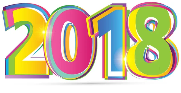 Bonne année 2018 Texte Design vecteur — Image vectorielle