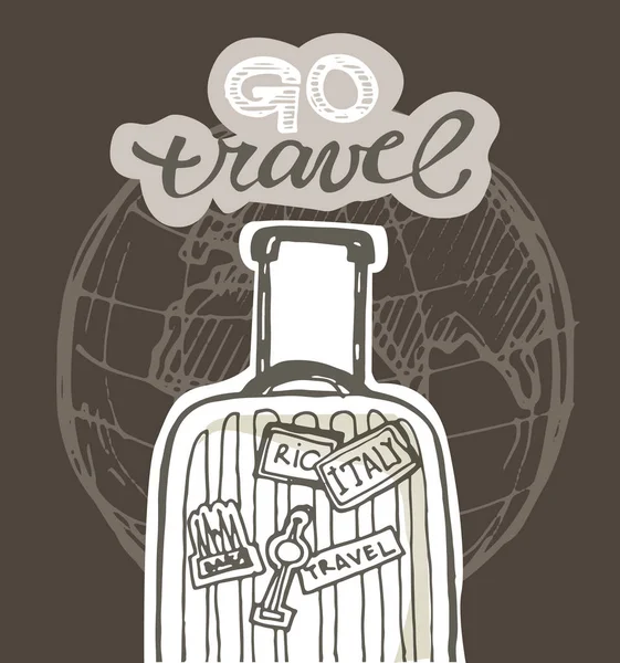 Elle çizilmiş doodle seyahat illüstrasyon.