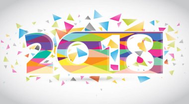 Mutlu yeni yıl 2018 metin tasarlamak vektör