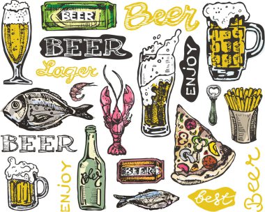 Ekim Festivali. Bira içmek. Vektör çizim.