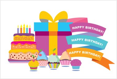 İyi ki doğdun vektör afiş. Vektör arka plan.