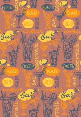 Kokteyl küme. Menü çubukları, restoranlar, Davetiyeler, duyurular grafik tasarım öğeleri. Elle çizilmiş kroki alkollü kokteyller kümesi. Vintage vektör çizim