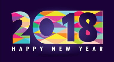 Mutlu yeni yıl 2018 metin tasarlamak vektör