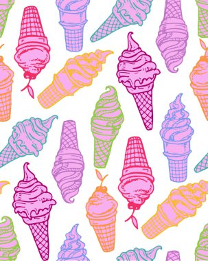 Elle çizilmiş doodle dondurma illüstrasyon. Dondurma her zaman iyi bir fikirdir.