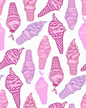 Elle çizilmiş doodle dondurma illüstrasyon. Dondurma her zaman iyi bir fikirdir.