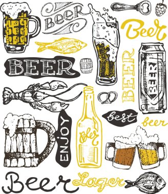 Ekim Festivali. Bira içmek. Vektör çizim.