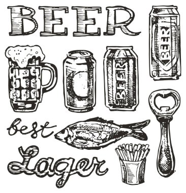 Ekim Festivali. Bira içmek. Vektör çizim.