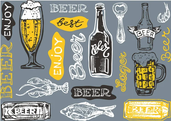 October fest. Drink beer. Vector illustration. — Stock Vector