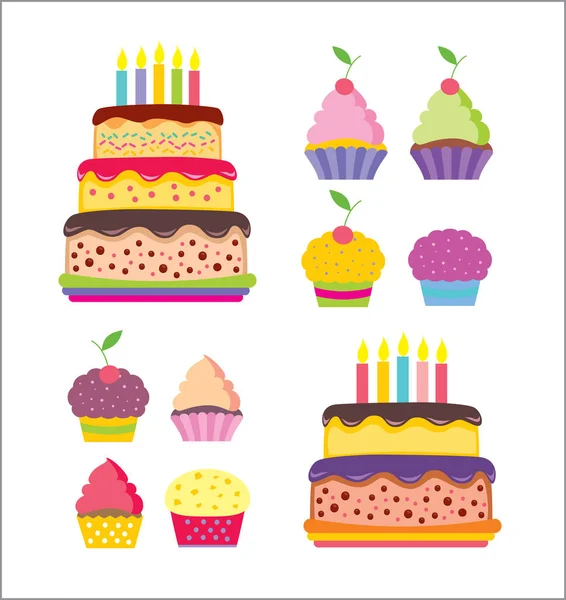 Feliz cumpleaños tarjeta vectorial. Ilustración vectorial dibujada a mano. Diseño de plantilla de invitación . — Vector de stock