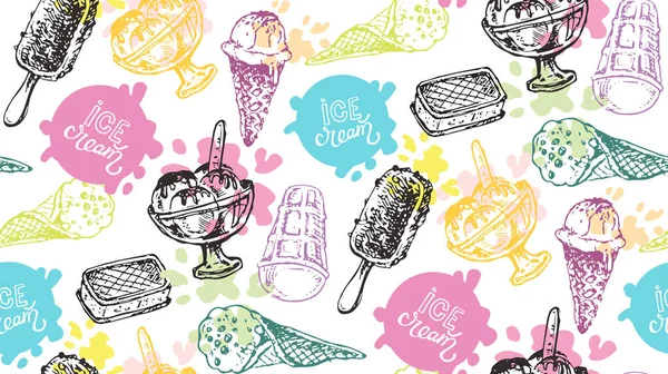 Χέρι doodle παγωτό εικονογράφηση. Το παγωτό είναι πάντα μια καλή ιδέα. — Διανυσματικό Αρχείο