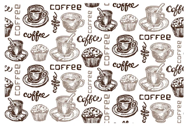 Ručně kreslenou doodle káva ilustrace — Stockový vektor
