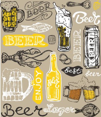 Ekim Festivali. Bira içmek. Vektör çizim.