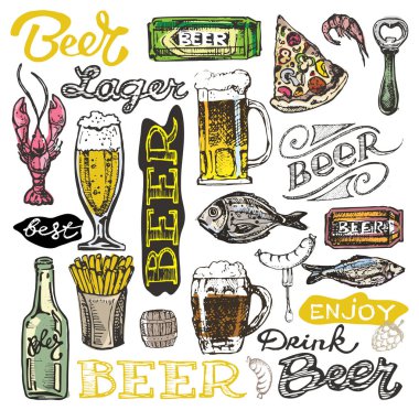 Ekim Festivali. Bira içmek. Vektör çizim.