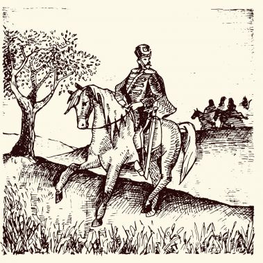 At Grenadier. İmparatorluk eski muhafızları. Fransa, 1812.