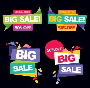Süper satış afiş, büyük satışı büyük başlığı, % 50 indirim, özel indirim yaz satış vektör afiş. Vektör çizim.