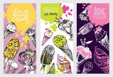 Elle çizilmiş doodle dondurma illüstrasyon. Dondurma her zaman iyi bir fikirdir.