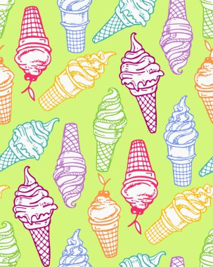 Elle çizilmiş doodle dondurma illüstrasyon. Dondurma her zaman iyi bir fikirdir.