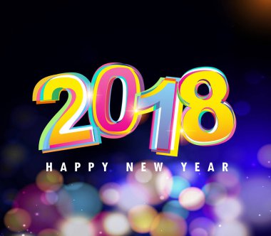 Mutlu yeni yıl 2018 metin tasarlamak vektör