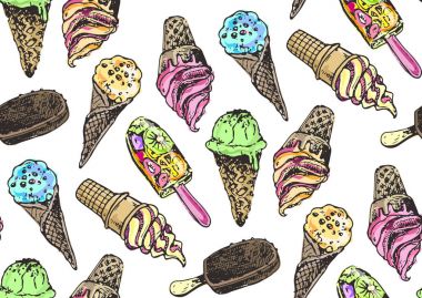 Elle çizilmiş doodle dondurma illüstrasyon. Dondurma her zaman iyi bir fikirdir.