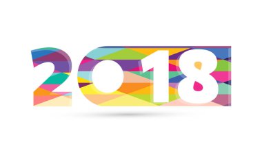 Mutlu yeni yıl 2018 metin tasarlamak vektör
