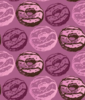 Elle çizilmiş doodle desen çörek ile