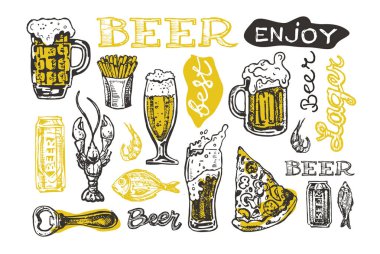 Ekim Festivali. Bira içmek. Vektör çizim.