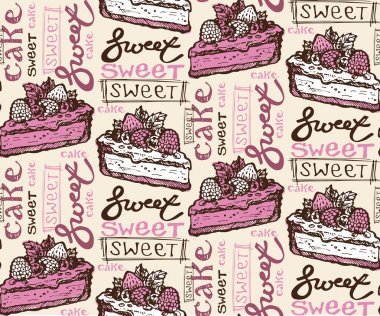 Elle çizilmiş doodle tatlı illüstrasyon.