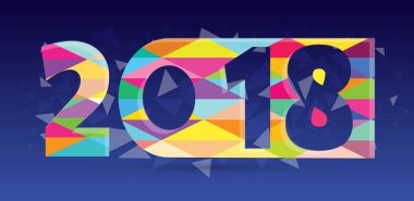Mutlu yeni yıl 2018 metin tasarlamak vektör
