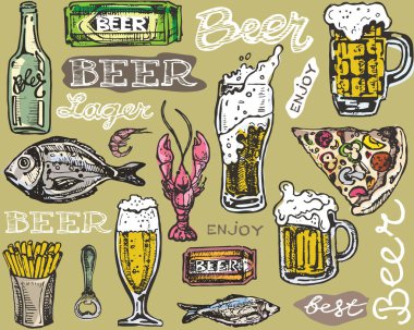 Ekim Festivali. Bira içmek. Vektör çizim.