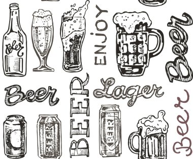 Ekim Festivali. Bira içmek. Vektör çizim.