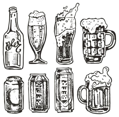 Ekim Festivali. Bira içmek. Vektör çizim.