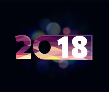 Mutlu yeni yıl 2018 metin tasarlamak vektör