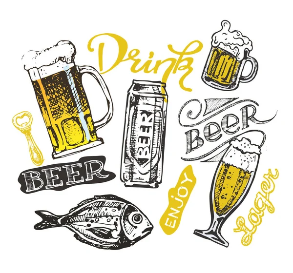 October fest. Drink beer. Vector illustration.