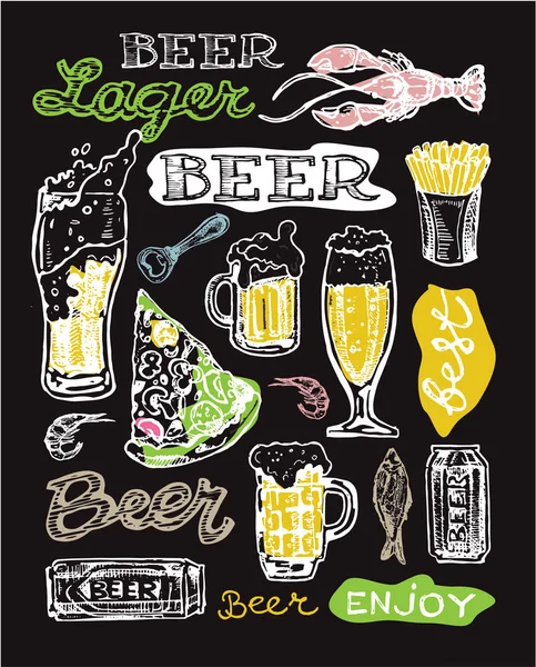 Fiesta de Octubre. Bebe cerveza. Ilustración vectorial . — Vector de stock